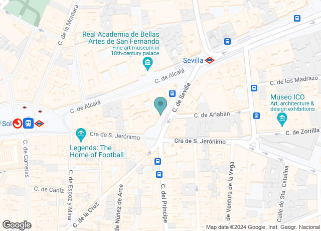 Map showing location of Four Seasons Hotel Madrid