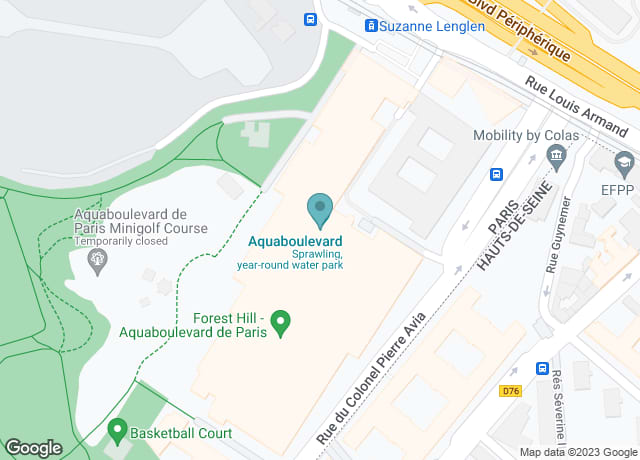 Map showing location of Aquaboulevard