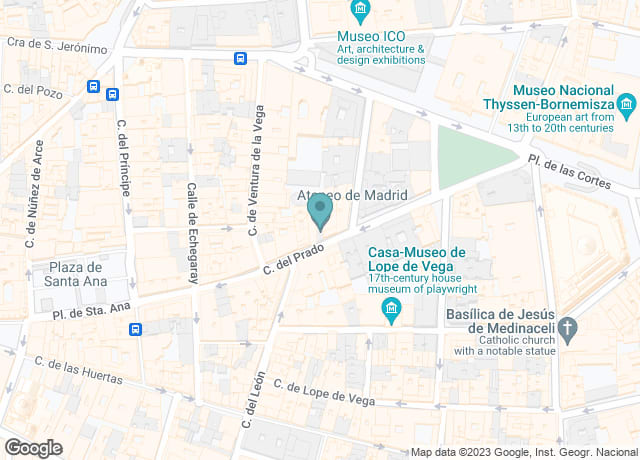 Map showing location of Ateneo de Madrid