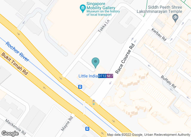 Map showing location of Little India MRT Exit C