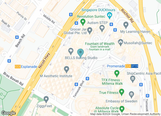 Map showing location of Boost Juice Bars