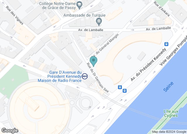 Accès par le tunnel au niveau du 116 avenue du Président Kennedy