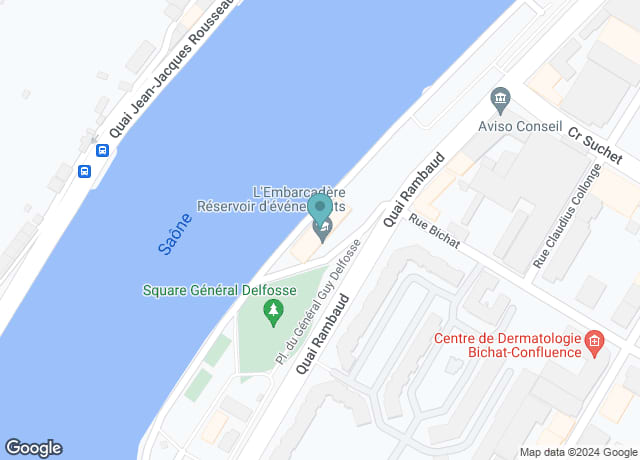 Map showing location of Bateau restaurant Hermès II