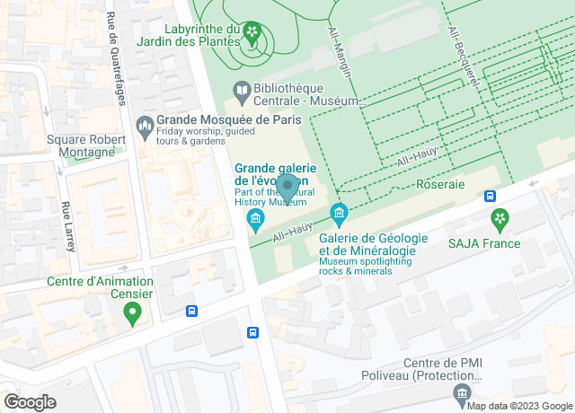 Map showing location of Gallery of Evolution