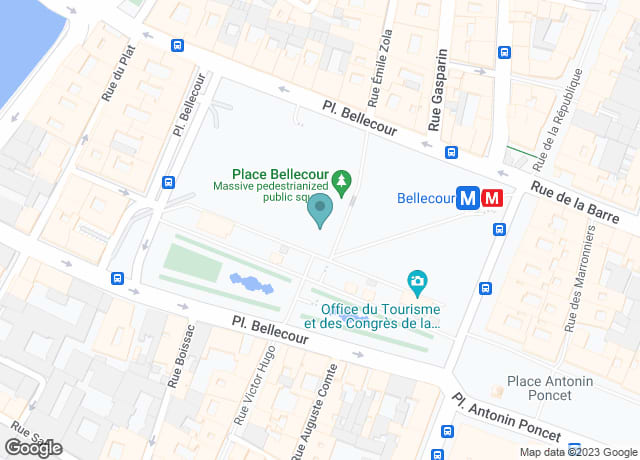 Map showing location of ONLYLYON Tourist Office