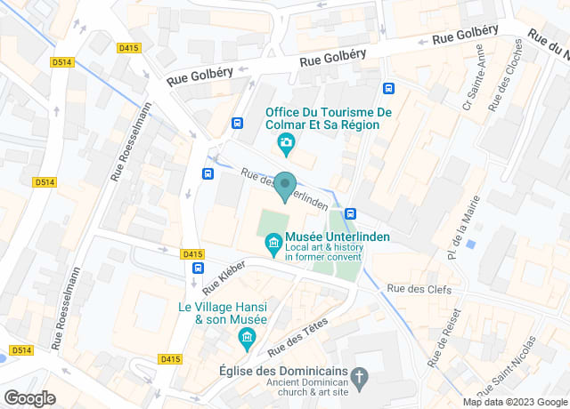 Map showing location of Musée Unterlinden