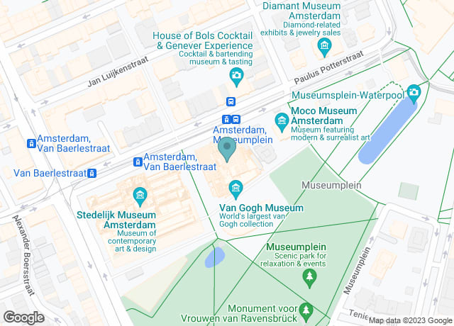 Map showing location of Van Gogh Museum