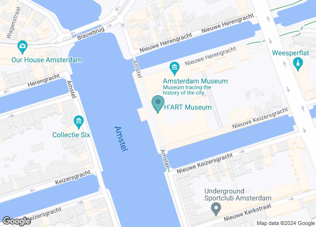 Map showing location of H'ART Museum (Hermitage Amsterdam)