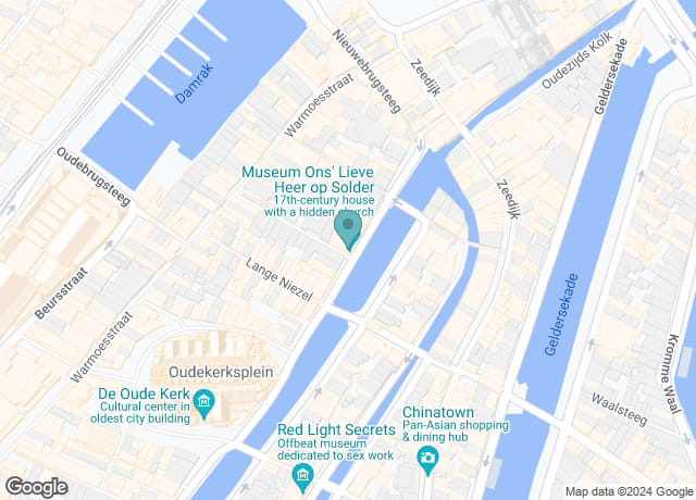 Map showing location of Our Lord in the Attic Museum (Former Hidden Catholic Church)