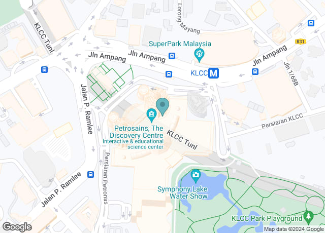 Map showing location of Skybridge Petronas Twin Towers