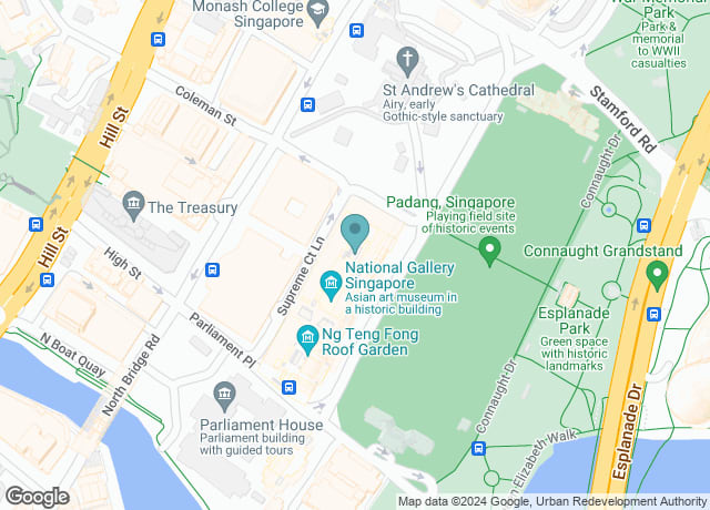 Map showing location of Former City Hall