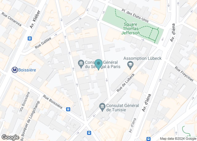 Map showing location of Hôtel Kergorlay Langsdorff
