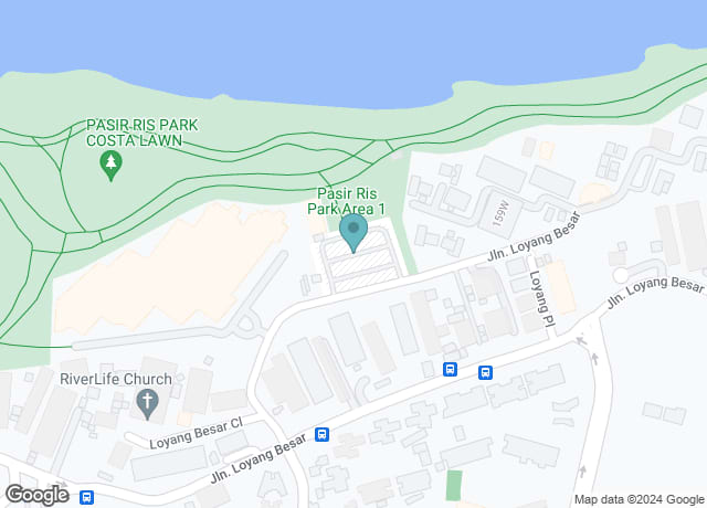 Map showing location of Pasir Ris Park Carpark A