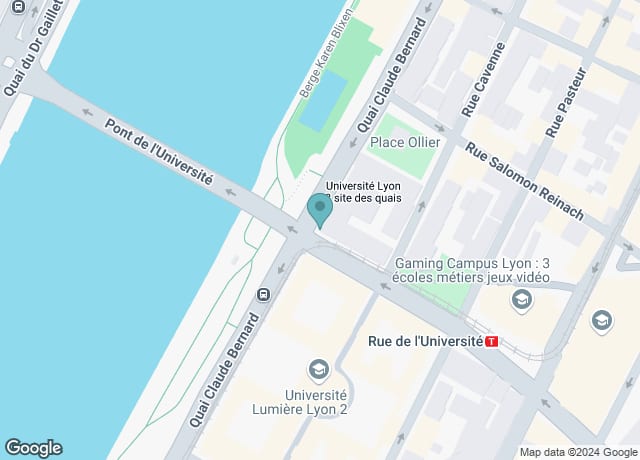 Map showing location of Quai Claude Bernard