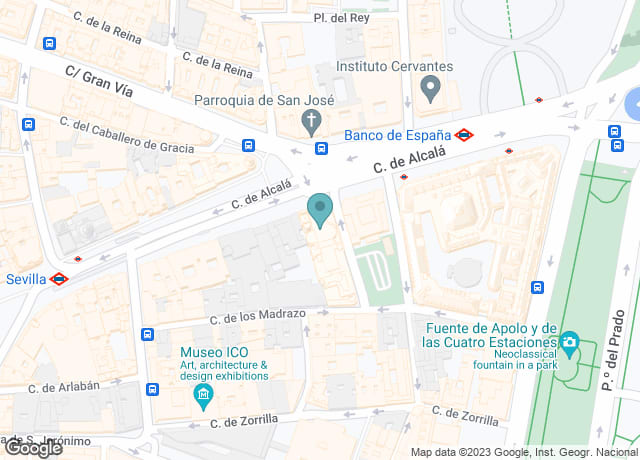Map showing location of Círculo de Bellas Artes