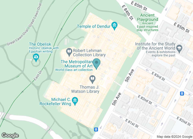 Map showing location of The Metropolitan Museum of Art
