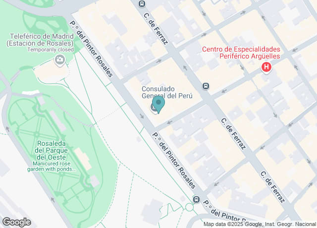 Map showing location of Pintor Rosales 30