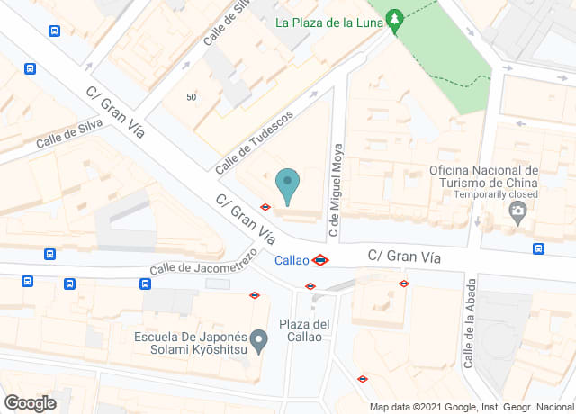Map showing location of Palacio de la Prensa Cinema