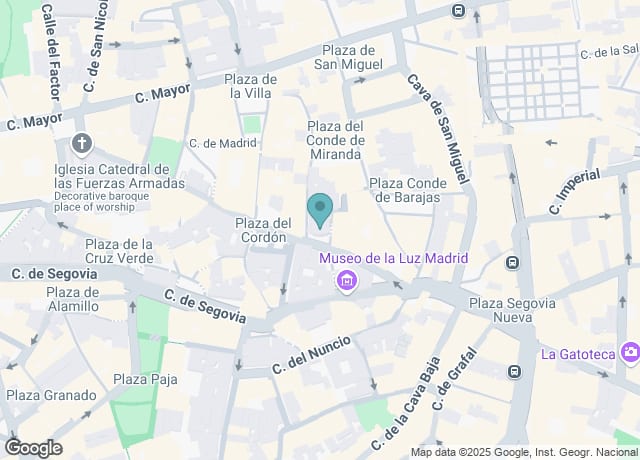 Map showing location of Basílica Pontificia de San Miguel