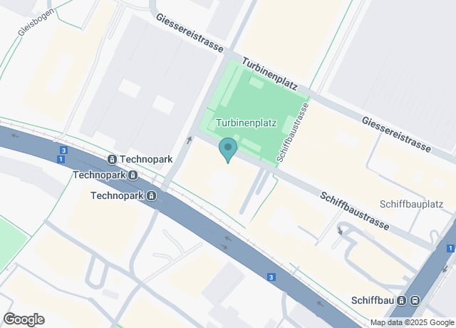 Map showing location of Schiffbaustrasse 13, 8005 Zürich