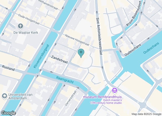 Map showing location of Zuiderkerk