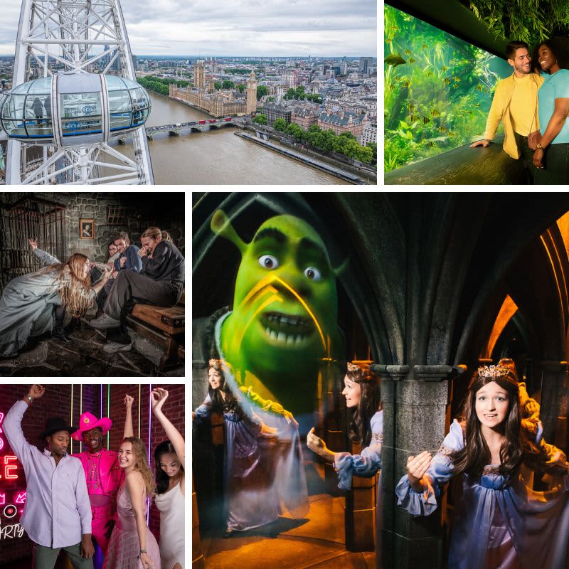 Shrek's Adventure, London Eye, Madame Tussauds, SEA LIFE Aquarium & Dungeon-