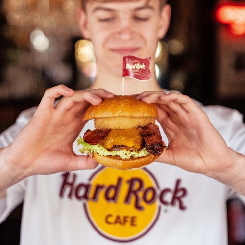 Affiche Hard Rock Cafe Bruxelles : déguste un burger