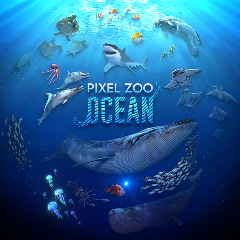 Affiche Pixel Zoo Ocean