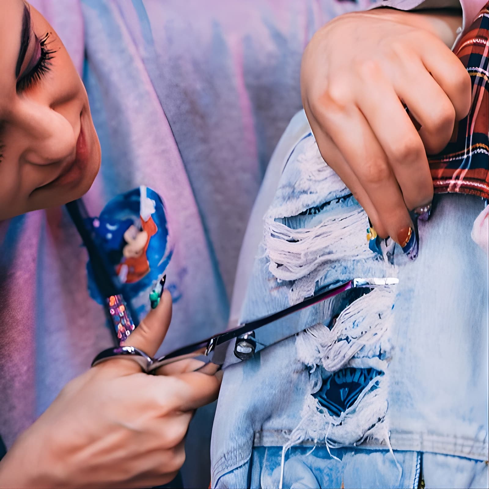 Affiche Custom a unique denim jacket with French celebrities’ designer