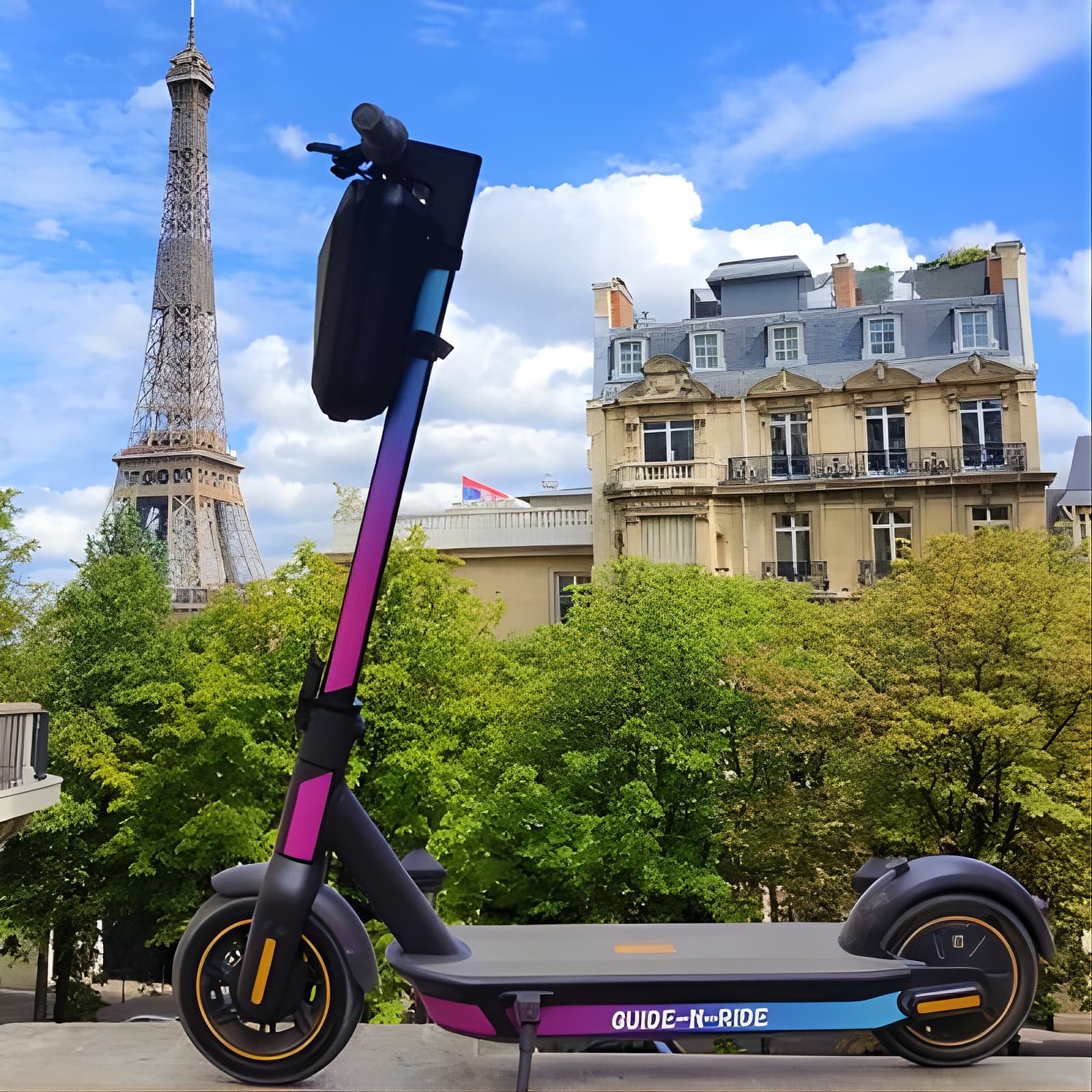 Affiche Electric scooter rental in Paris Full Day