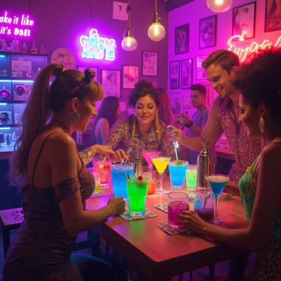 An image for the event Taller de Coctelería: La Movida Madrileña. ¡Vuelta a los 80's!