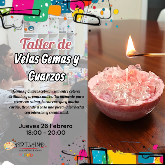An image for the event Taller de Velas Tipo Gemas y Cuarzos