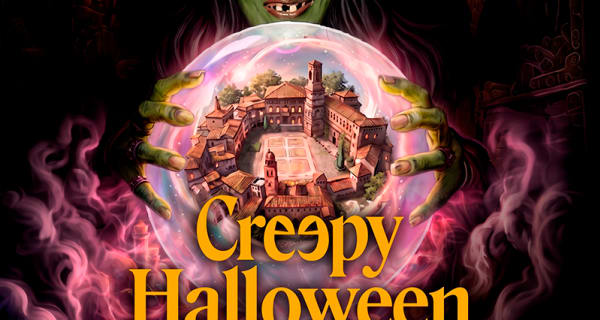 Familia espeluznante de Halloween en Poble Espanyol